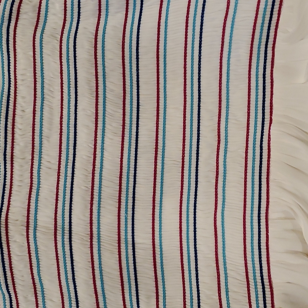 Ramy Brook Coral smocked striped white midi beach  sundress sleeveless Medium - Picture 9 of 10